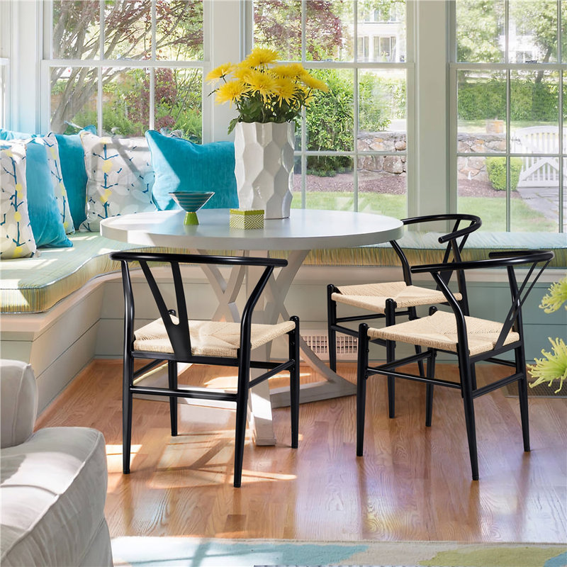 Langley Street® Hedon Woven Mid-Century Modern Dining Chairs